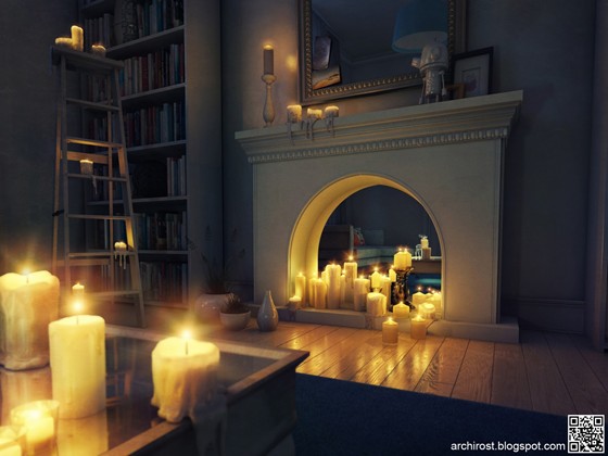 3D  Визуализация: Интерьер в скандинавском стиле.